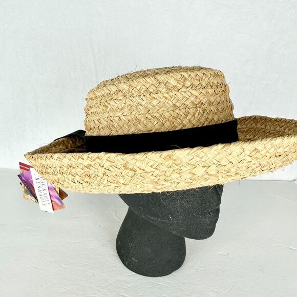 Scala Collection Packable Raffia Wide Brim Hat NEW One Size Sun Beach Outdoor - Picture 3 of 6